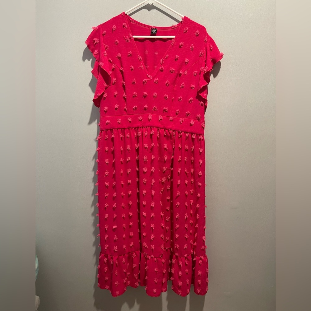 Pink Dot Smocked Maxi Dress